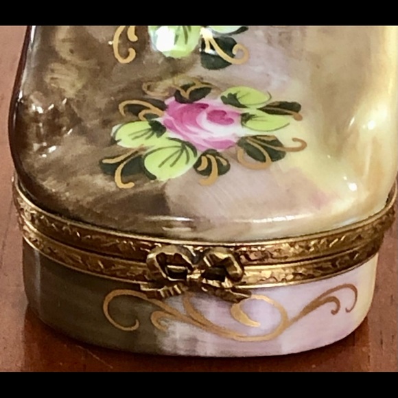 Limoges Accents Limoges Floral Vanity Chair Trinket Pill Box Poshmark